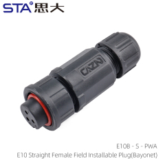 E10 Straight Female Field Installable Plug(Bayonet)