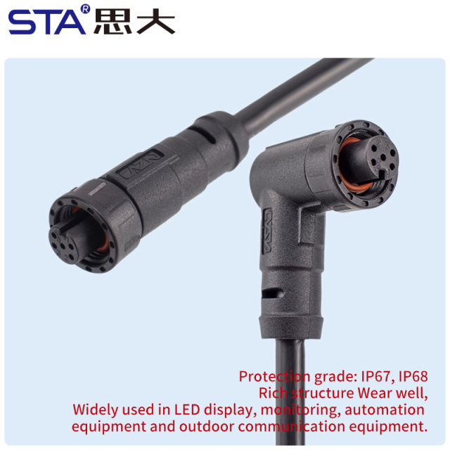 E7 7/16"-28UNS Screw Threaded IP67 Overmolded Plug Waterproof Connector