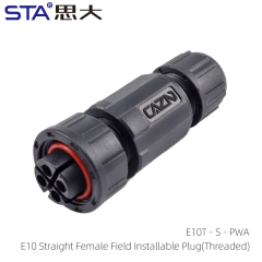 E10 Straight Female Field Installable Plug (Threaded)