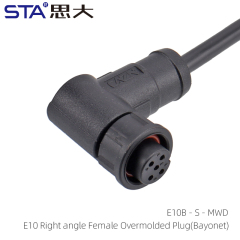 E10 Right Angle Female Overmolded Plug(Bayonet)