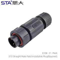 E10 Straight Male Field Installable Plug(Bayonet)
