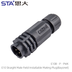 E10 Straight Male Field Installable Mating Plug (Bayonet)