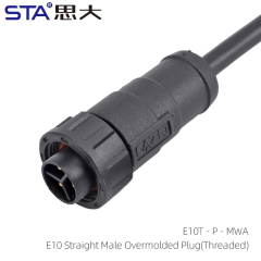 E10 Straight Male Overmolded Plug (Threaded)