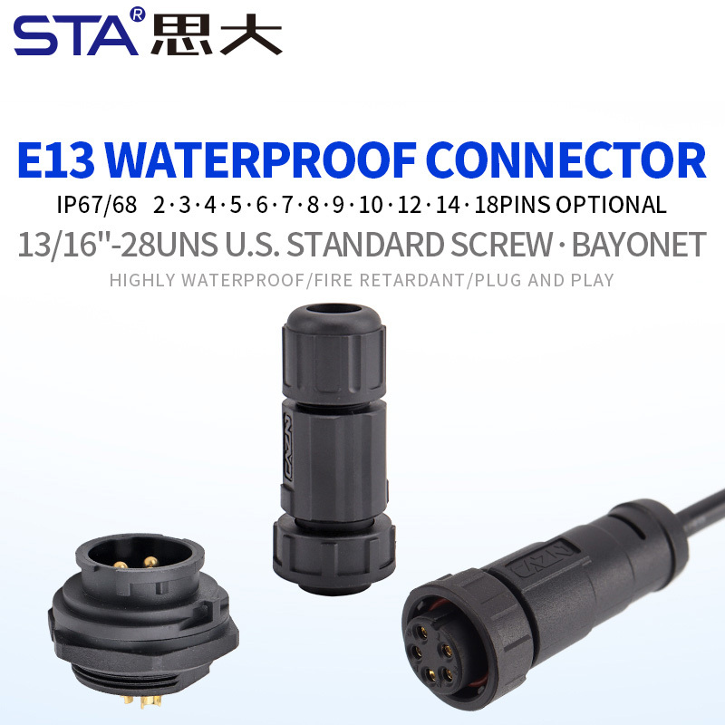 E13 13/16"-28UNS bayonet waterproof connector IP67/IP68