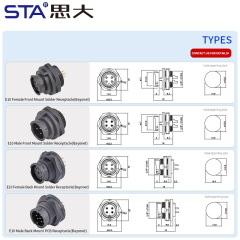 E10 5/8"-27UNS Screw Bayonet Panel Mount Receptacle Waterproof Connector IP67