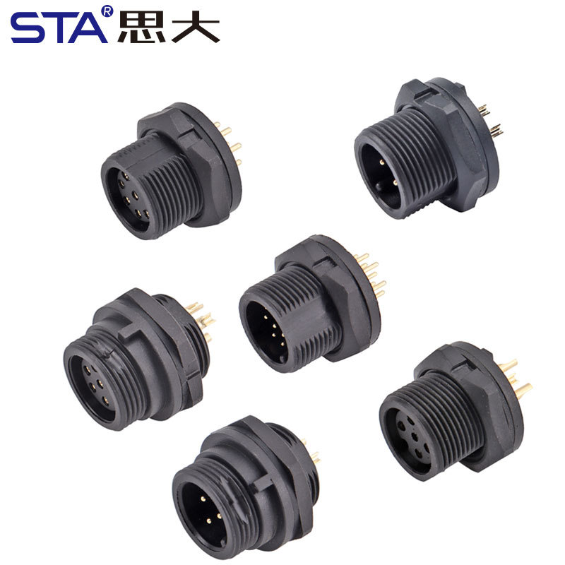 E10 5/8"-27UNS Screw Threaded Panel Mount Socket Waterproof Connector IP67