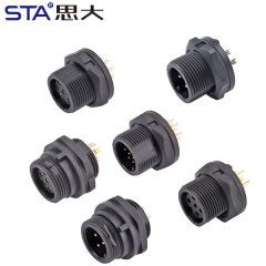 E10 5/8"-27UNS Screw Threaded Panel Mount Socket Waterproof Connector IP67
