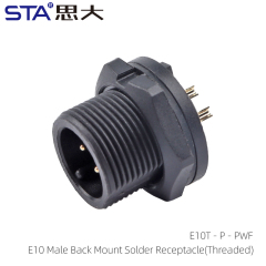 E10 Male Back Mount Solder Receptacle(Threaded)