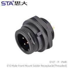 E10 Male Front Mount Solder Receptacle(Threaded)