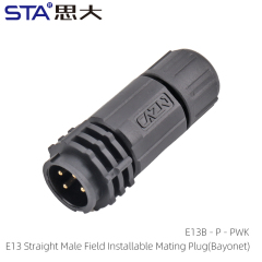 Straight Male Field Installable Mating Plug (Bayonet)