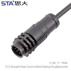 Straight Male Overmolded Mating Plug (Bayonet)