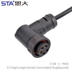 Right Angle Female Overmolded Plug(Bayonet)