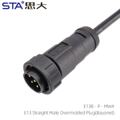 Straight Male Overmolded Plug (Bayonet)