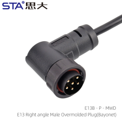 Right Angle Male Overmolded Plug(Bayonet)