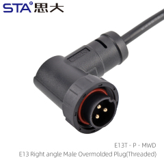 Right Angle Male Overmolded Plug(Threaded)