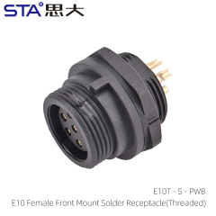E10 Female Front Mount Solder Receptacle(Threaded)