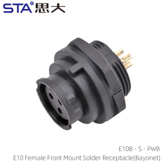 E10 Female Front Mount Solder Receptacle(Bayonet)