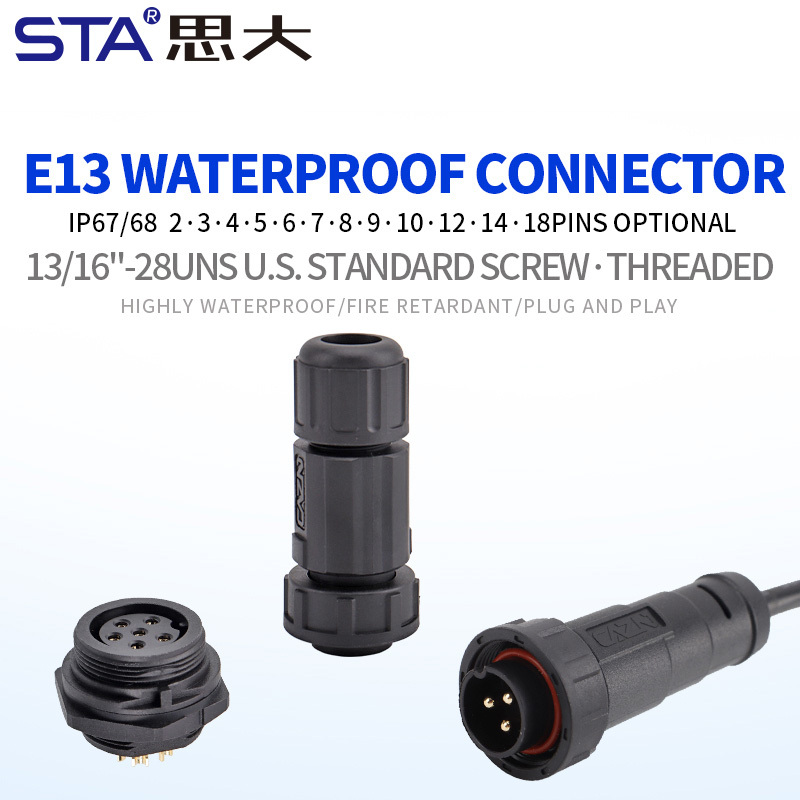 E13 series 13/16" bayonet waterproof socket IP67/IP68