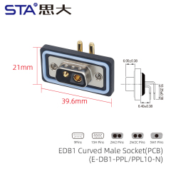 Curved Male Socket(PCB)