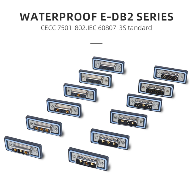 E-DB15 IP67 Waterproof D-SUB Connector Male Female Socket