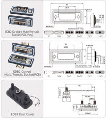 E-DB15 IP67 Waterproof D-SUB Connector Male Female Socket