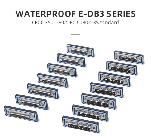 EDB25 44Pin IP67 waterproof D-SUB Socket connector