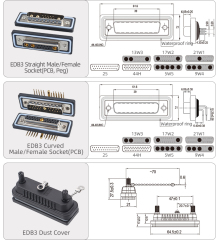 EDB25 44Pin IP67 waterproof D-SUB Socket connector