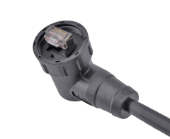 RJ45 IP67 Waterproof Connector Threaded Right Angle Male Plug