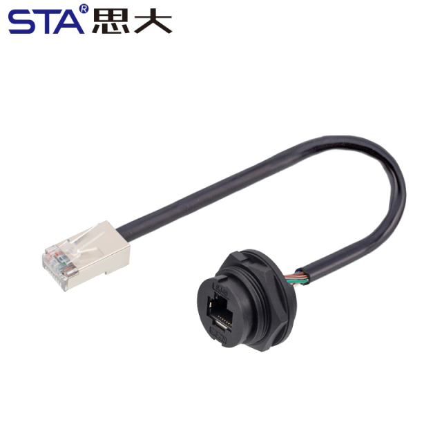 RJ45 Bayonet IP67 Waterproof Female Back Mount Receptacle