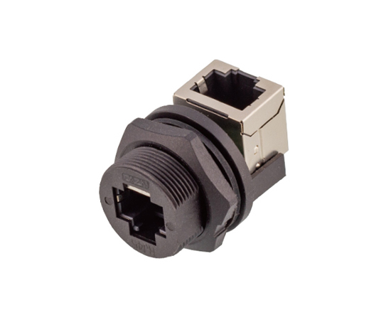 RJ45 IP67 Plastic Waterproof Threaded Receptacle