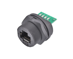 RJ45 IP67 Plastic Waterproof Threaded Receptacle