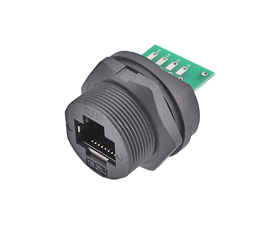 RJ45 IP67 Plastic Waterproof Threaded Receptacle