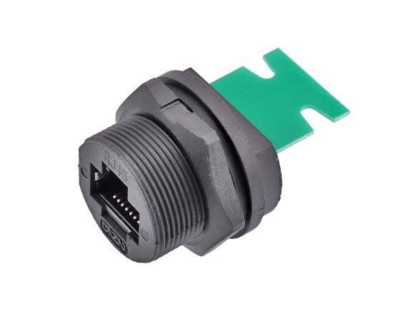RJ45 IP67 Plastic Waterproof Threaded Receptacle