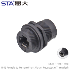 RJ45 Female to Female Front Mount Receptacle(Threaded)