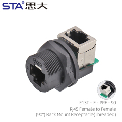 RJ45 Female to Female(90°) Back Mount Receptacle(Threaded)