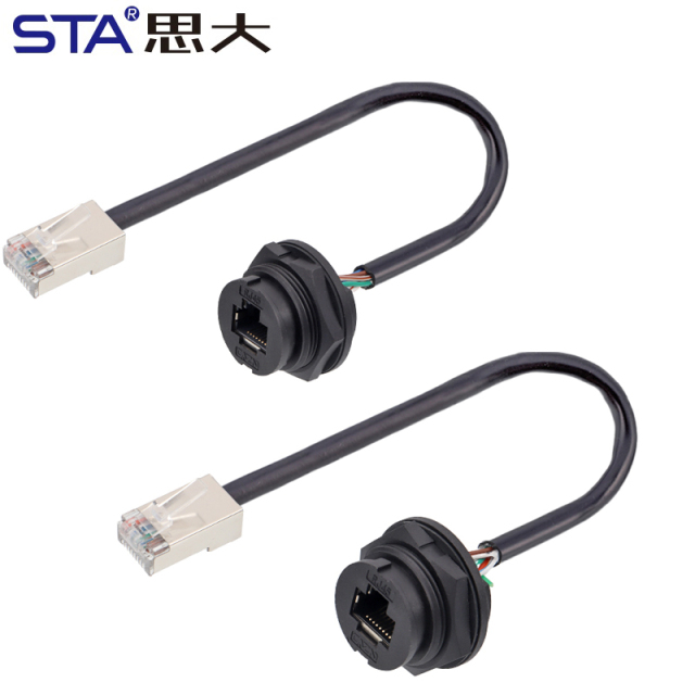 RJ45 Bayonet IP67 Waterproof Female Back Mount Receptacle