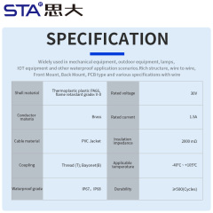 Waterproof USB Connector 13/16" Threaded IP67/IP68