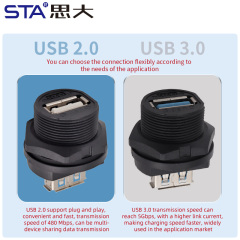 Waterproof USB 3.0 Connector 13/16″ Threaded IP67/IP68