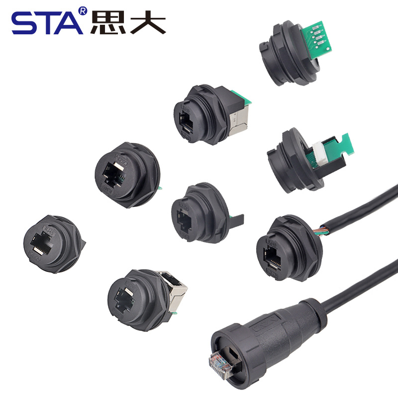 RJ45 Bayonet Female Back Mount Receptacle IP67 Waterproof