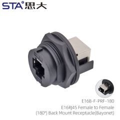 E16 ERJ45 Female to Female(180°) Back Mount Receptacle(Bayonet)