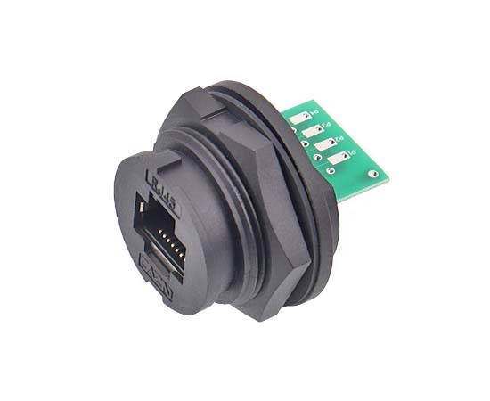 RJ45 Bayonet Female Back Mount Receptacle IP67 Waterproof