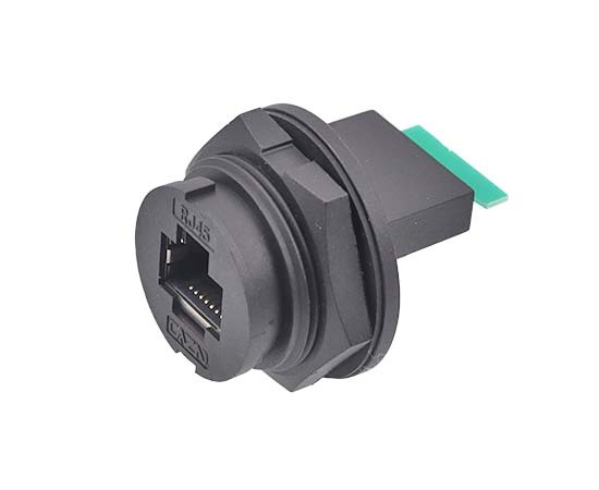 RJ45 Bayonet Female Back Mount Receptacle IP67 Waterproof