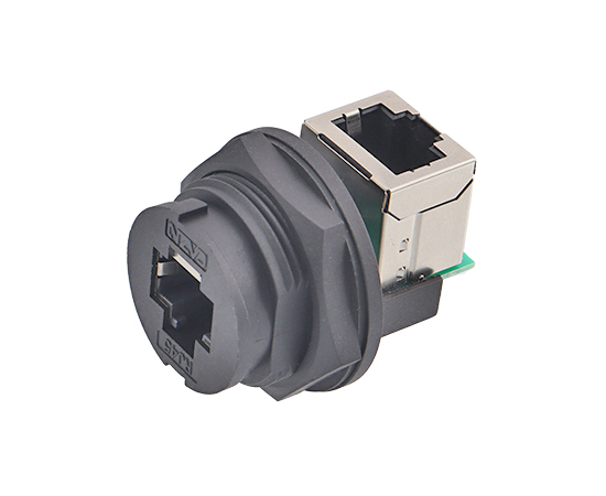RJ45 Bayonet Female Back Mount Receptacle IP67 Waterproof