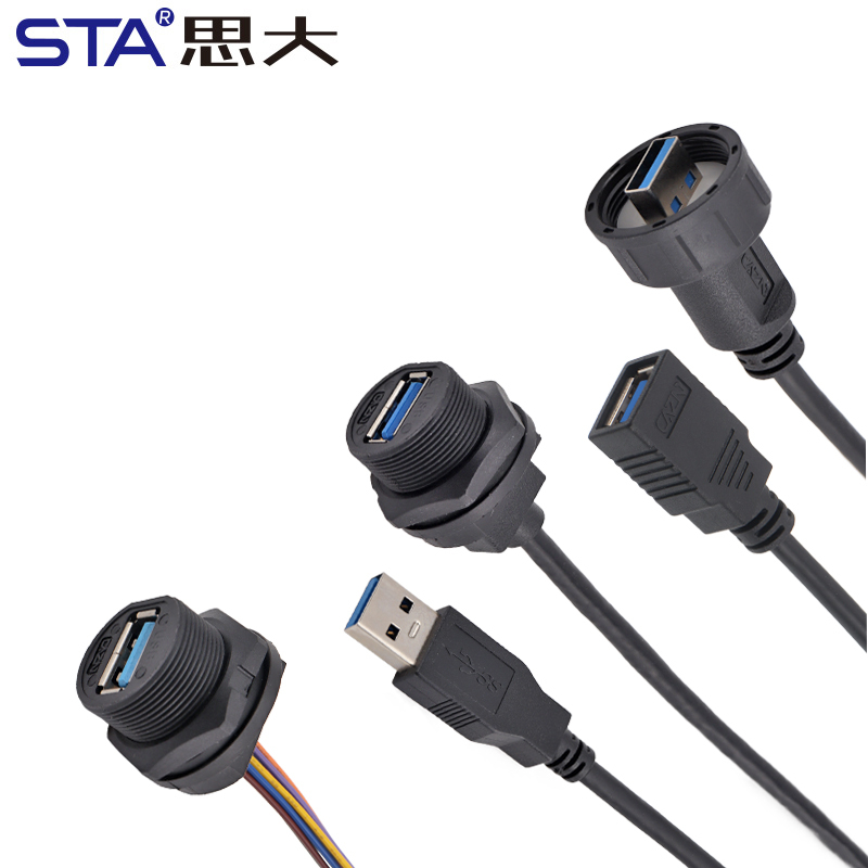 Waterproof USB 3.0 Connector 13/16″ Threaded IP67/IP68