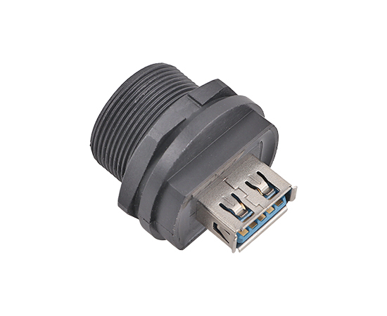 Waterproof USB Receptacle Connector 13/16″ Threaded IP67/IP68