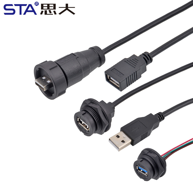Waterproof USB Connector 13/16" Threaded IP67/IP68