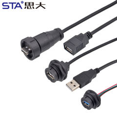 Waterproof USB Connector 13/16" Threaded IP67/IP68