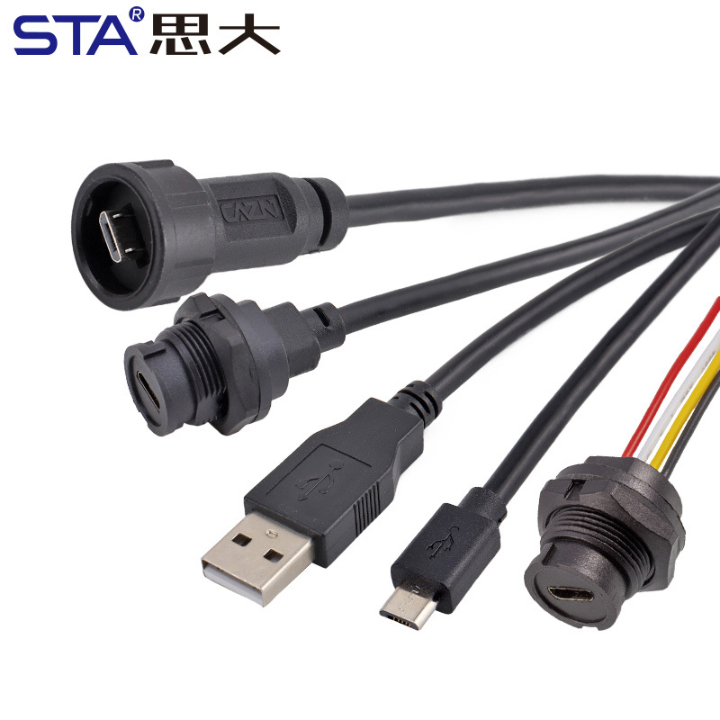 Micro USB Waterproof Overmolded Cable IP67/IP68 Bayonet