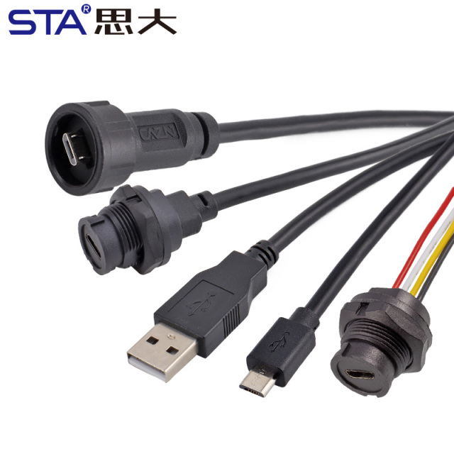 Micro USB Waterproof Overmolded Cable IP67/IP68 Bayonet