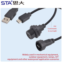 Micro USB Waterproof Overmolded Connector IP67/IP68